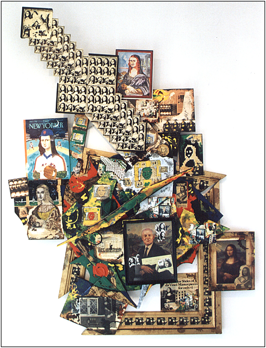 enamel, collage, mixed media on wood Pt. 3 1990, 60"x 45" 